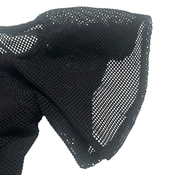 Hello Molly Black Mesh Mini In Other News Dress Sz 8 Sweetheart Neck Ruffle Hem - Picture 5 of 14